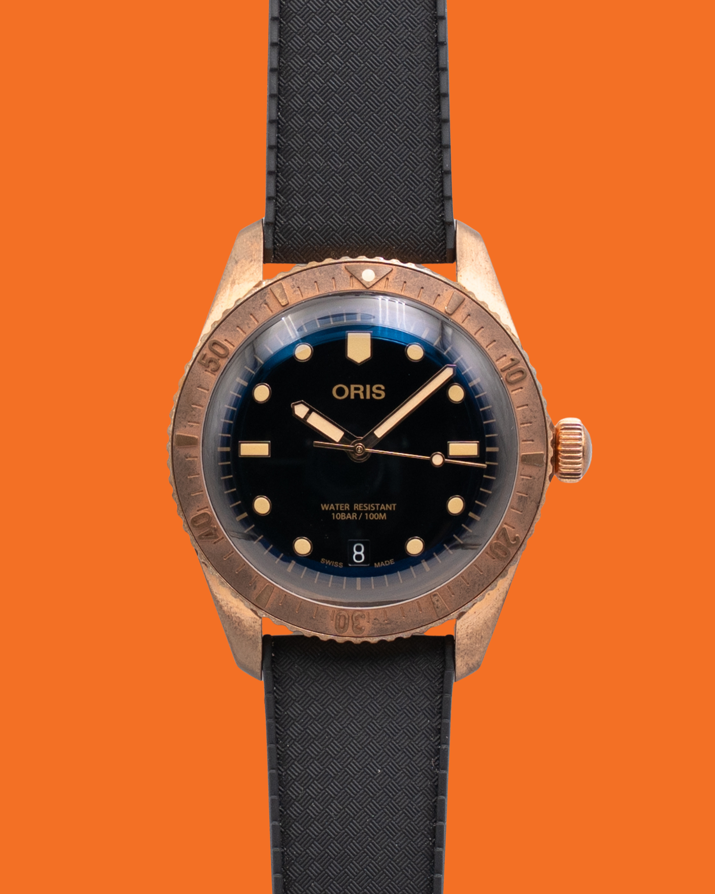 UNWORN Oris Divers Sixty-Five Date 38mm 01 733 7771 3154 Bronze Case Black Dial Rubber Strap