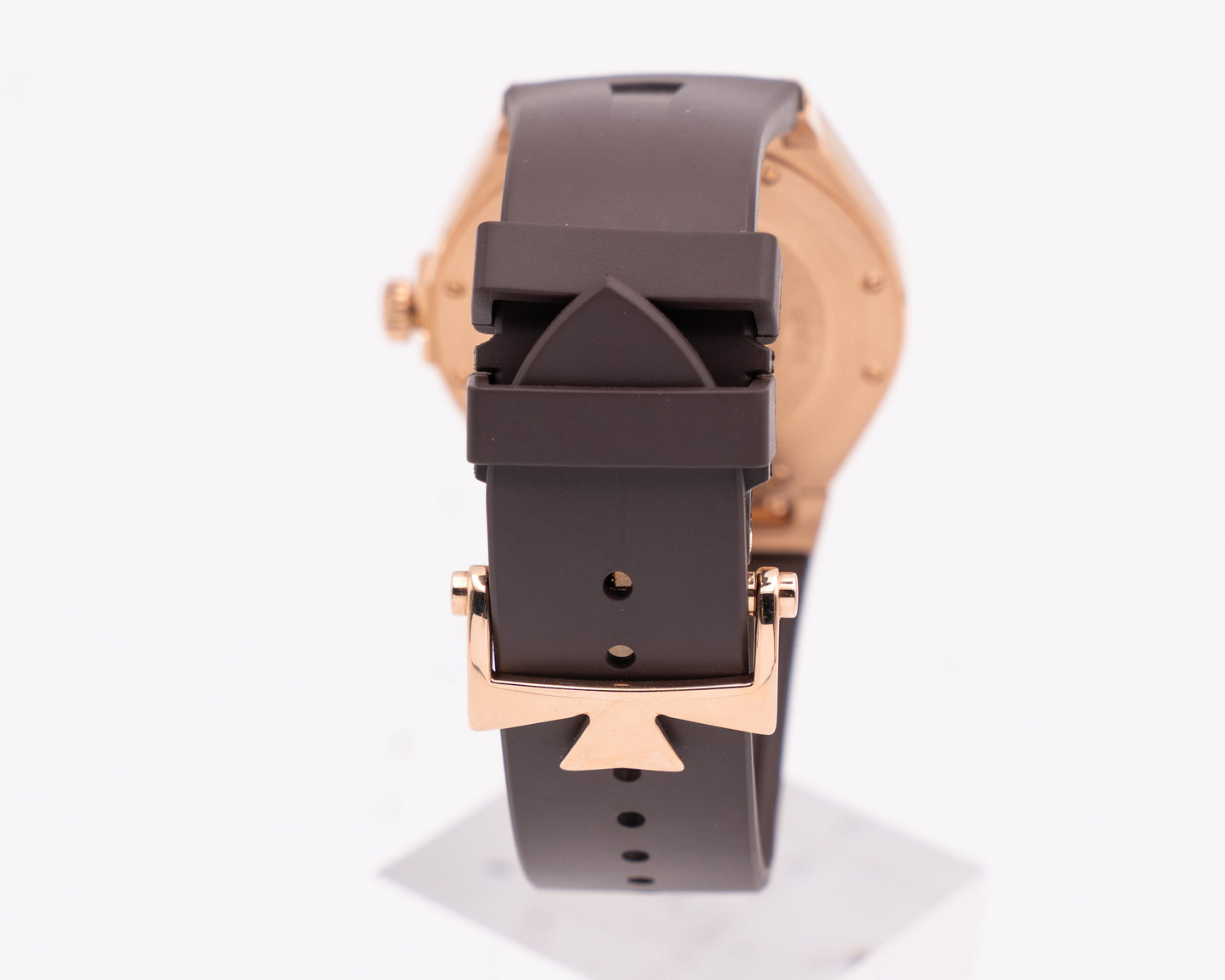 Vacheron Constantin Overseas Date Self-Winding 42mm 47040 Rose Gold Grey Dial Brown Rubber Strap 2015