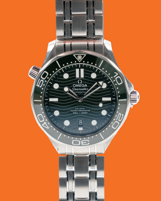 Omega Seamaster Diver 300M 42mm 210.30.42.20.10.001 Green Seaweed On Bracelet 2023