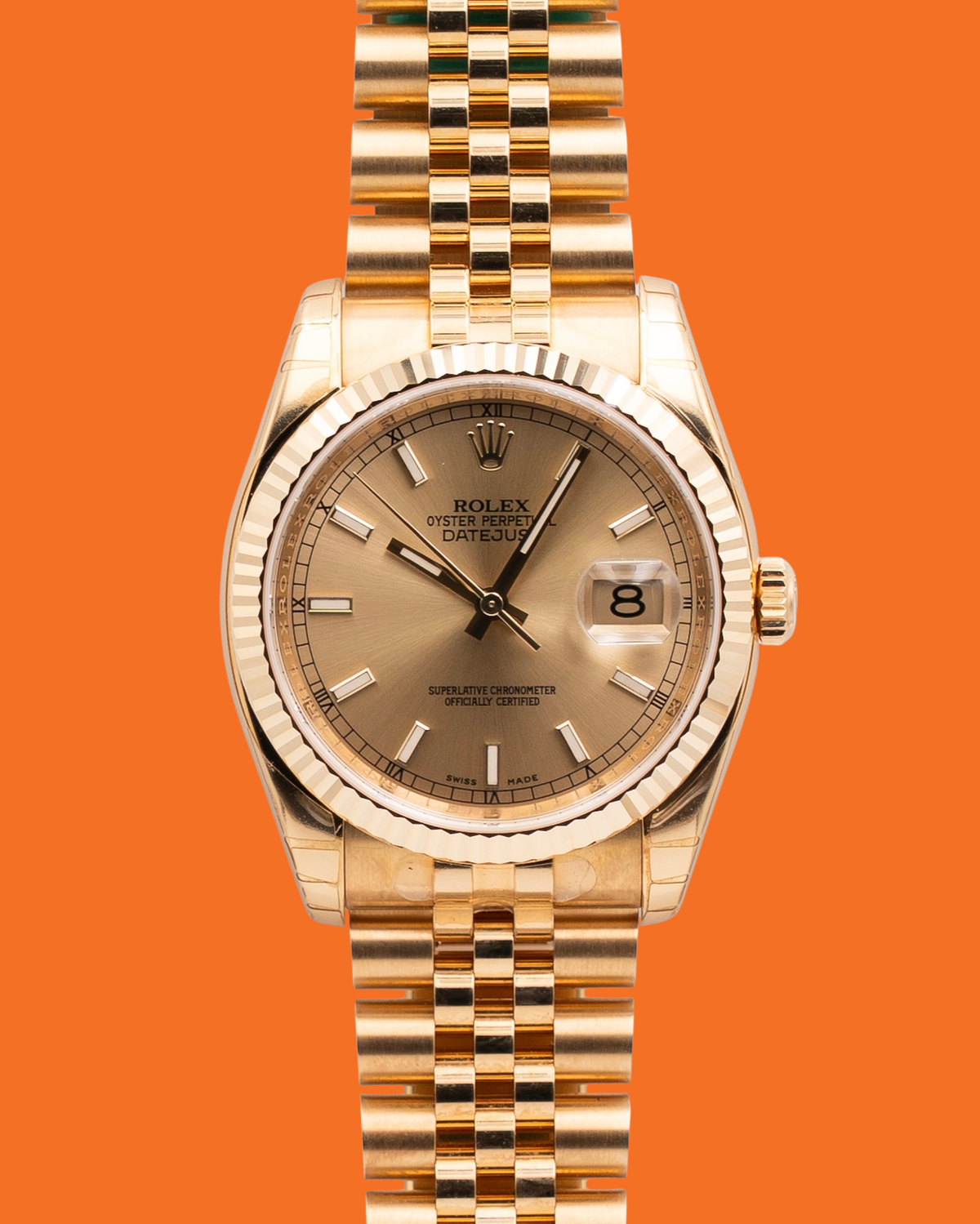 UNWORN STICKERED Rolex Datejust 36mm 116238 Full Yellow Gold 2007