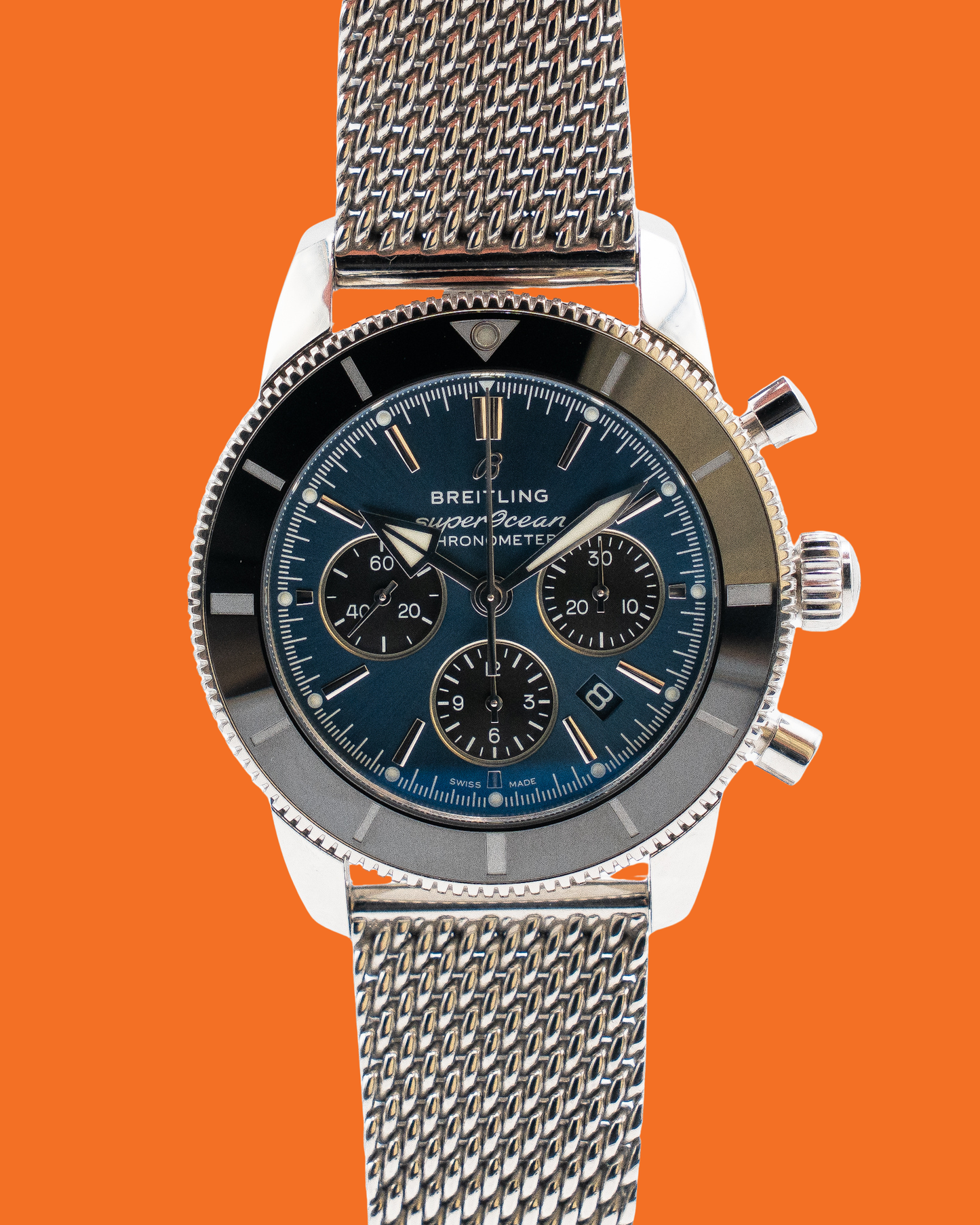 Superocean Heritage II B01 Chronograph 44 Blue Dial Black Bezel 2025