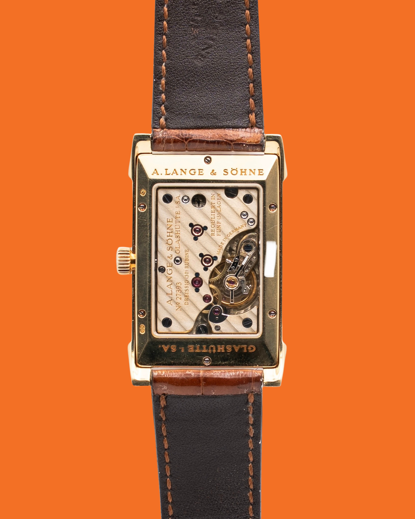 A. Lange & Söhne Cabaret 36mm 157.121 White / Ivory Brown Leather Strap