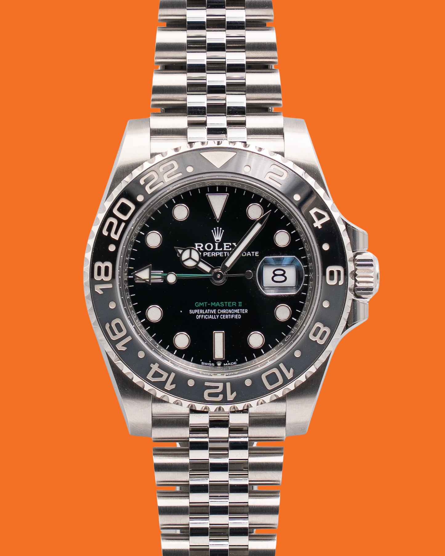 UNWORN Rolex GMT Master II 40mm 126710GRNR Bruce Wayne Wood Card 2026
