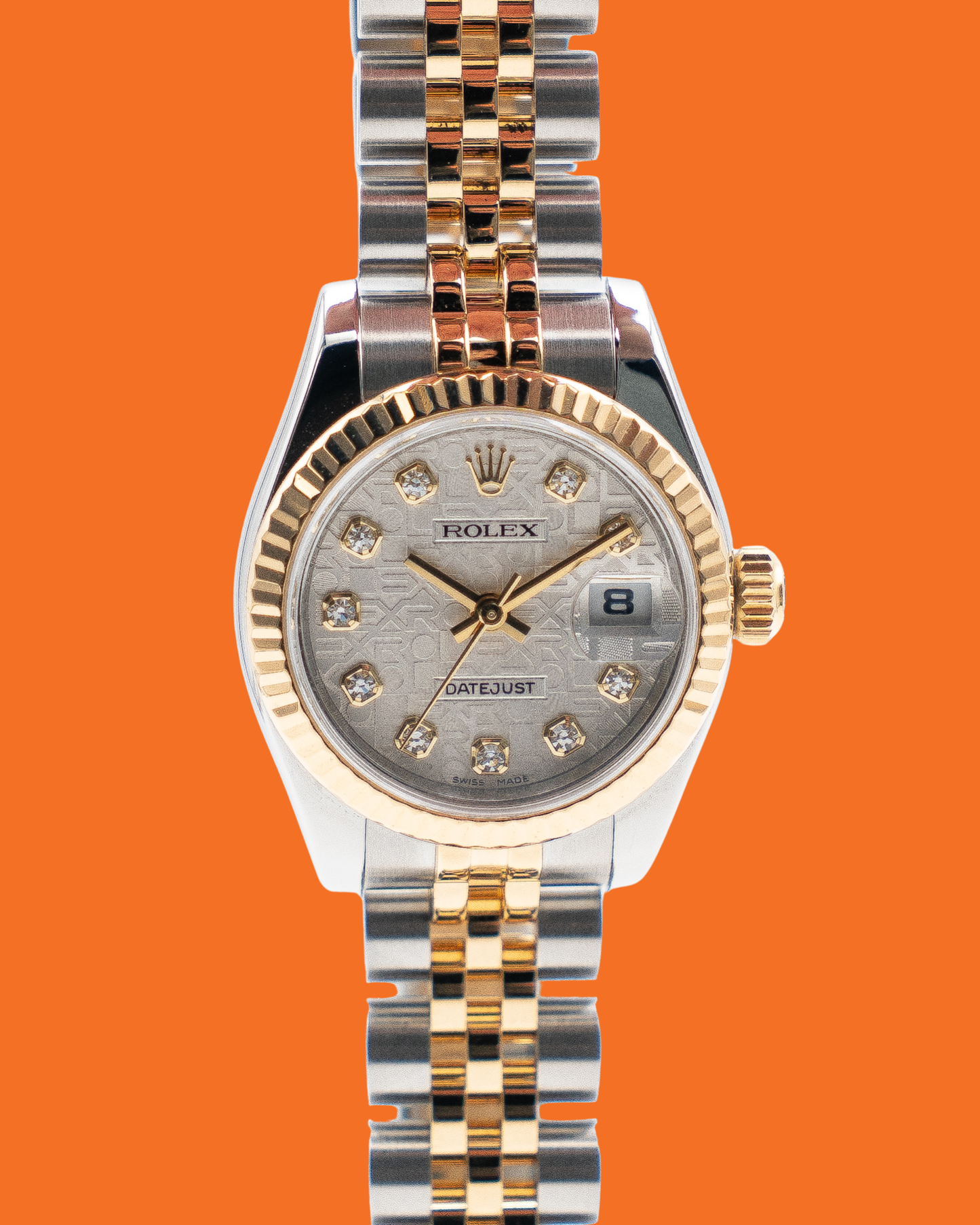 Rolex Datejust 26mm 179173 Two Tone Yellow Jubilee Diamond Markers Motif Dial 2014