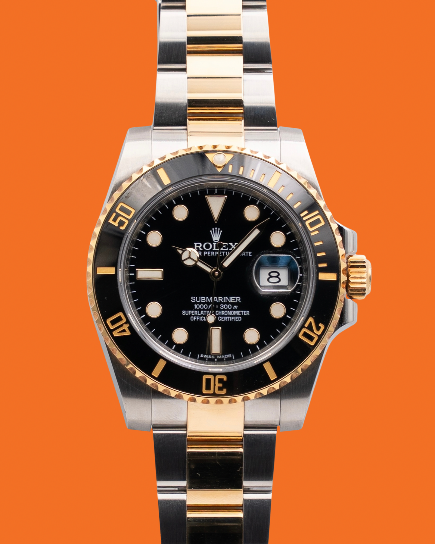 Rolex Submariner Date 40mm 116613LN Two Tone Black Dial V Serial