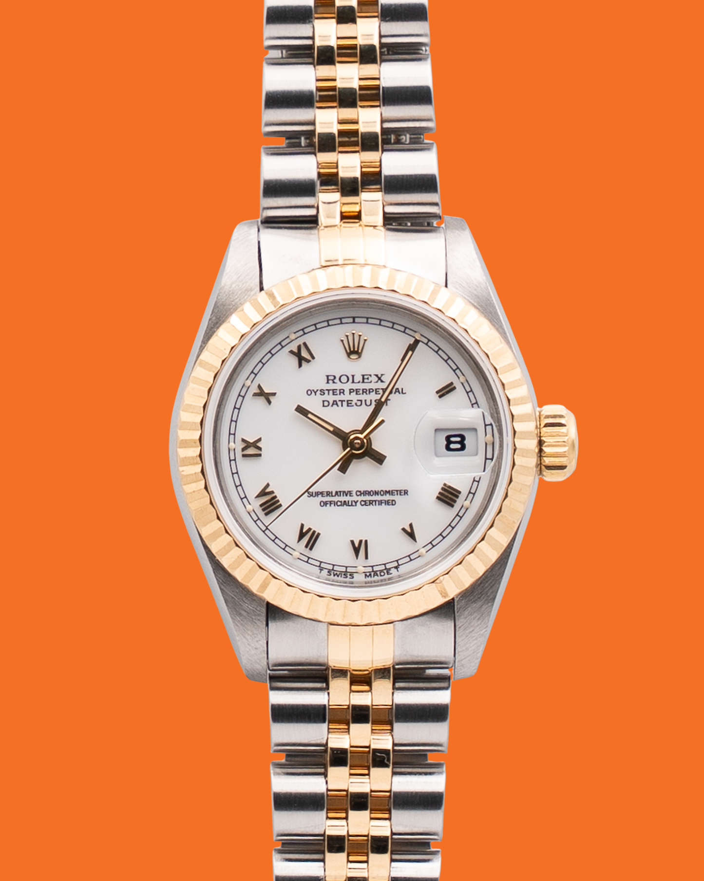 Rolex Datejust 26mm 69173 White Roman Dial W Serial