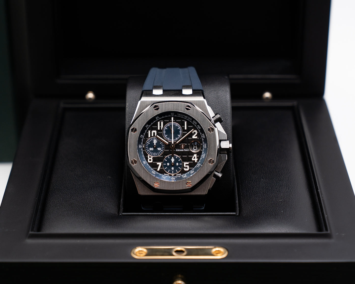 Audemars Piguet Royal Oak OffShore 42mm 26470ST Black and Blue Rubber Strap 2021