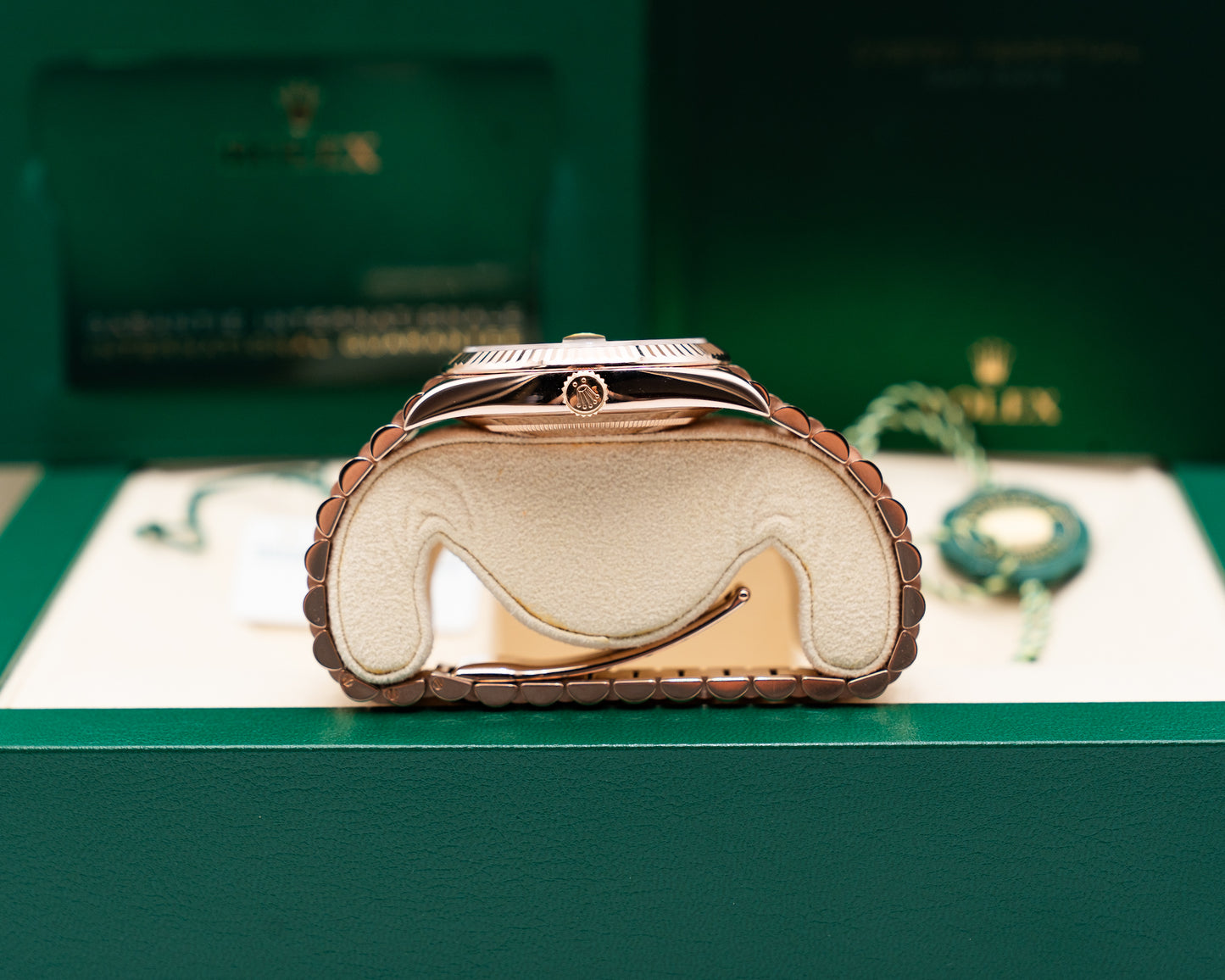 Rolex Day-Date 40mm 228235 Everose / Chocolate Diamond Baguette Dial 2021