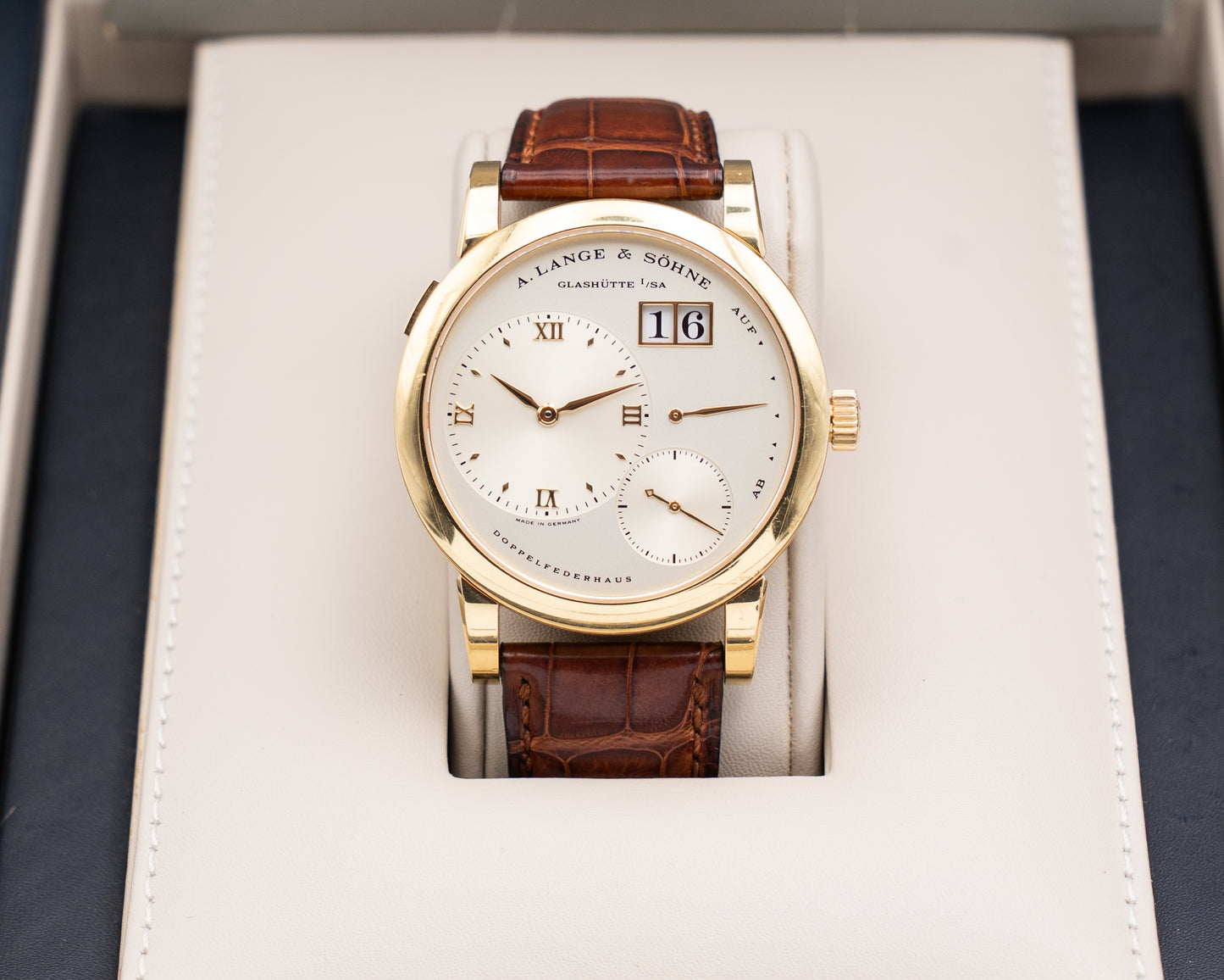 A. Lange & Söhne Lange 1 38.5mm 101.021 Yellow Gold case Brown Strap 2000