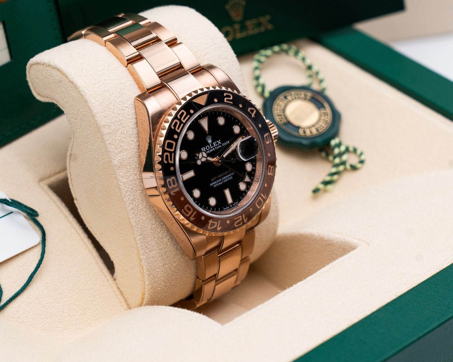 Rolex GMT-Master II 40mm 126715CHNR Full Rose Gold Rootbeer 2018