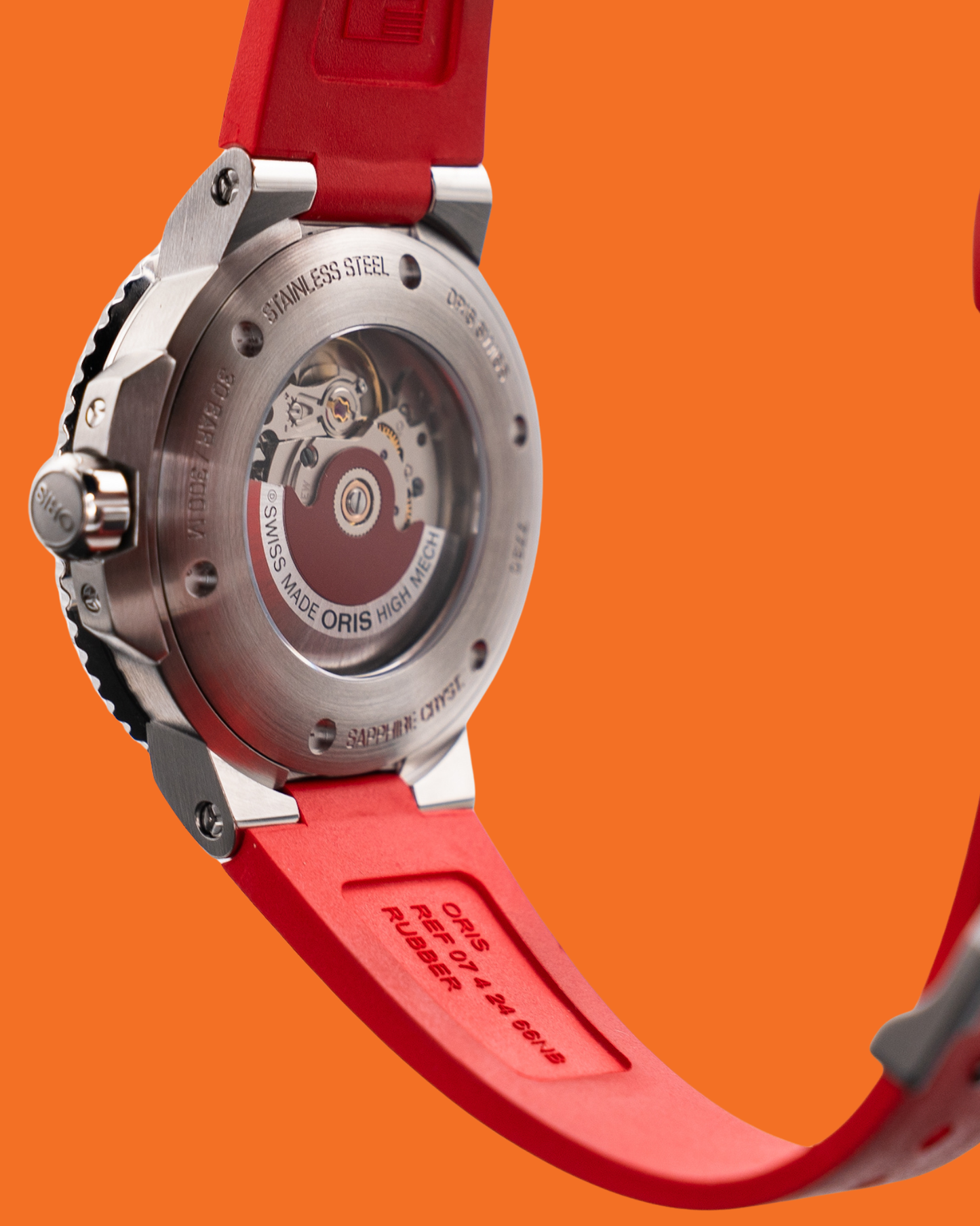 Oris Aquis Date Relief 43.5mm 01 733 7730 4153-07 4 24 66EB Red Strap