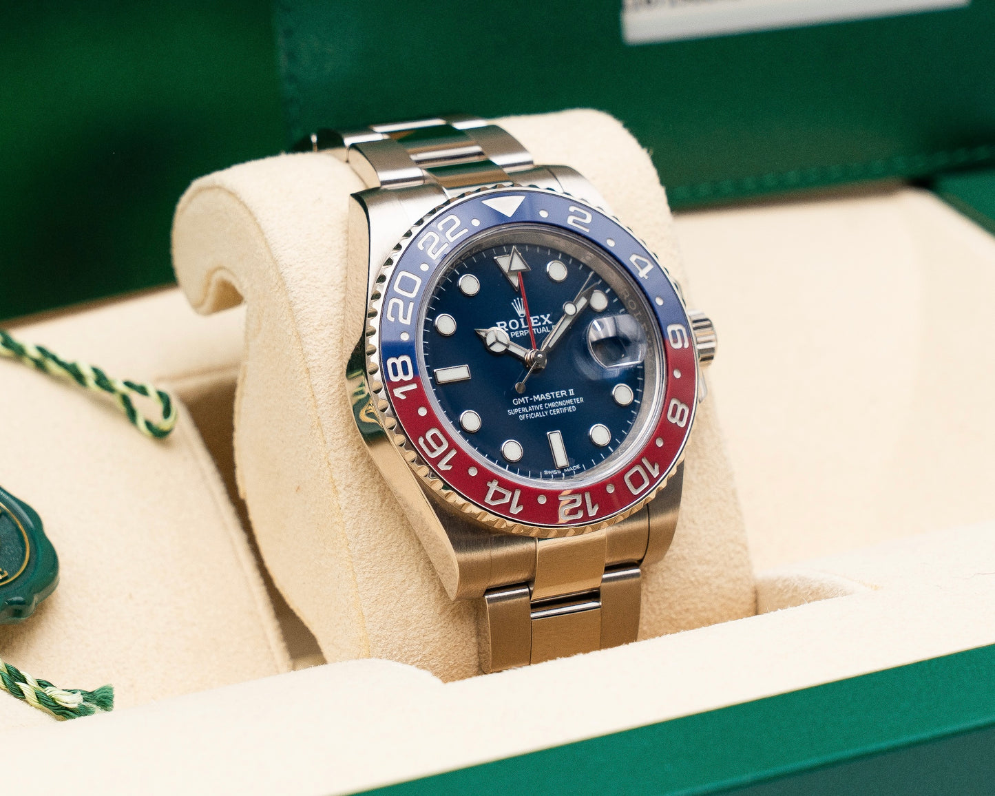Rolex GMT Master II 40mm 116719BLRO Superman White Gold Blue Dial 2018