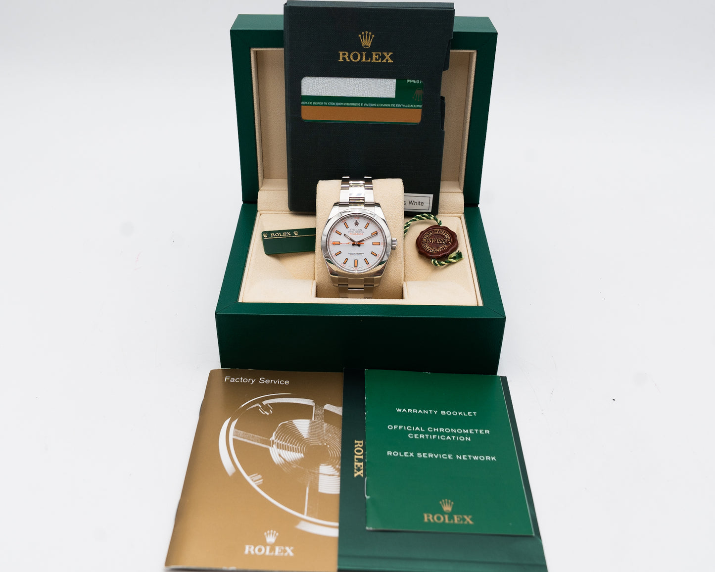 Rolex Milgauss 40mm 116400 White and Orange 2015