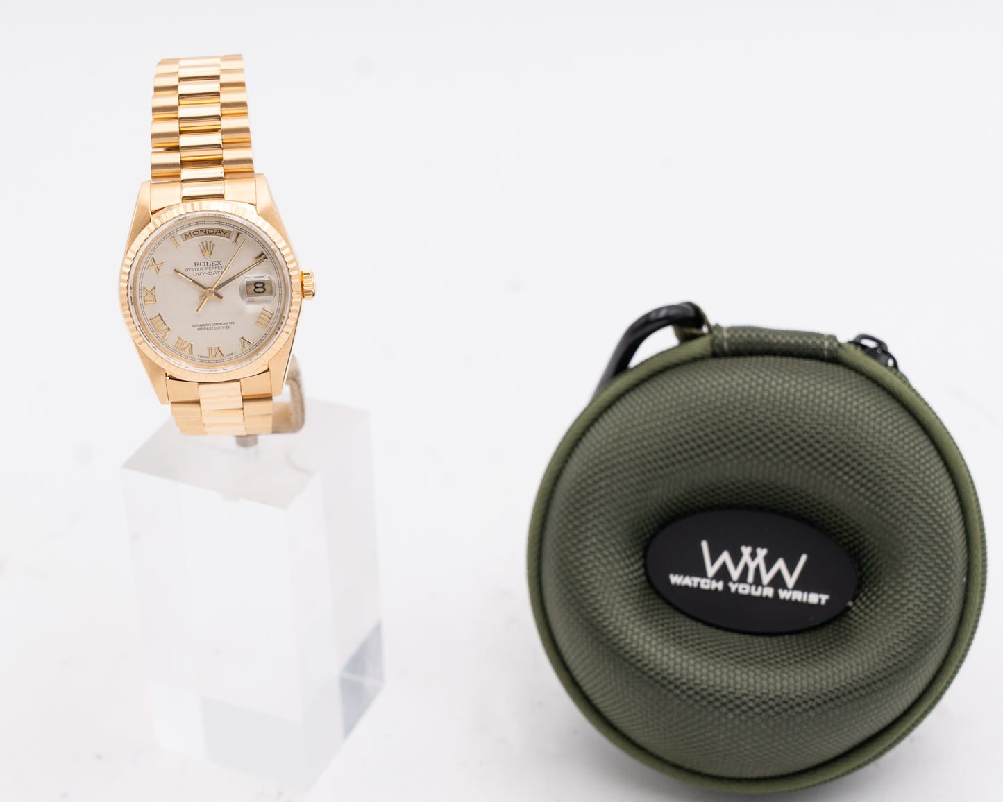 Rolex DayDate 36mm 18238 Yellow Gold Pyramid Dial