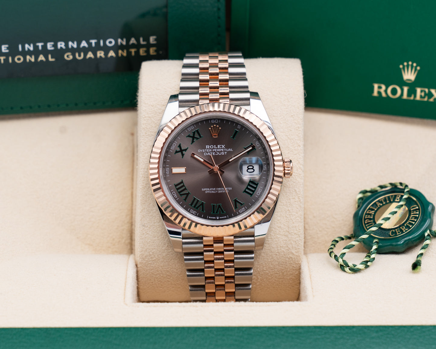 Rolex Datejust 41mm 126331 Two Tone Everose Wimbledon Fluted Jubilee 2023