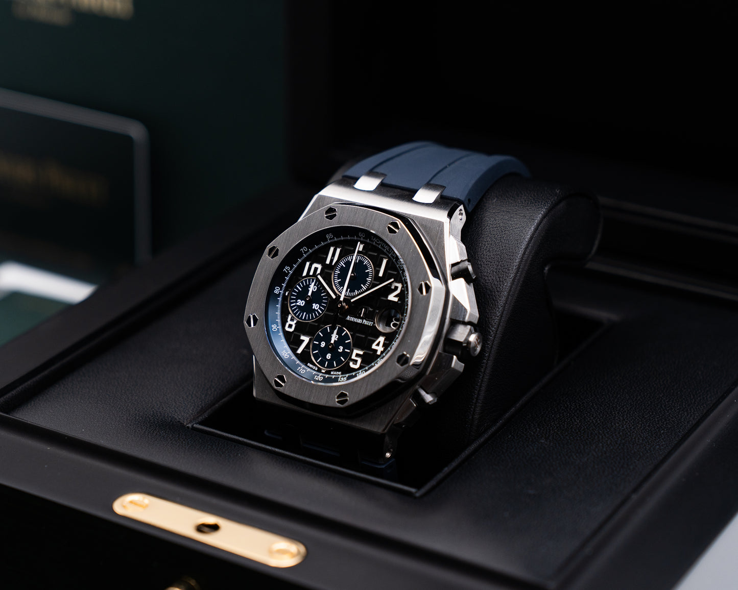Audemars Piguet Royal Oak OffShore 42mm 26470ST Black and Blue Rubber Strap 2021