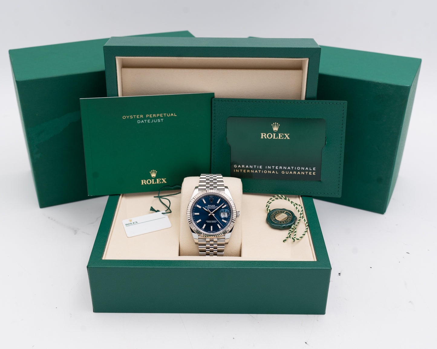 Rolex Datejust 41mm 126334 Blue Index Dial Jubilee Fluted 2026