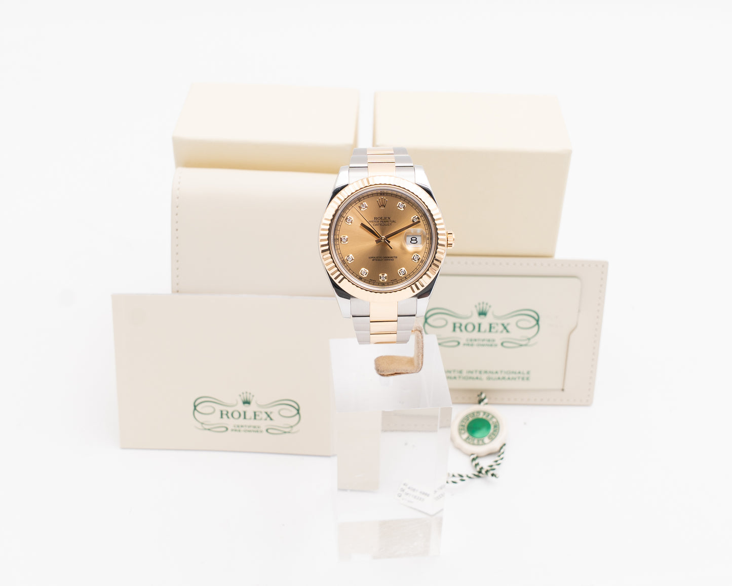 CPO 2025 Rolex Datejust II 41mm 116333 Champange Diamond DIal Two Tone Oyster