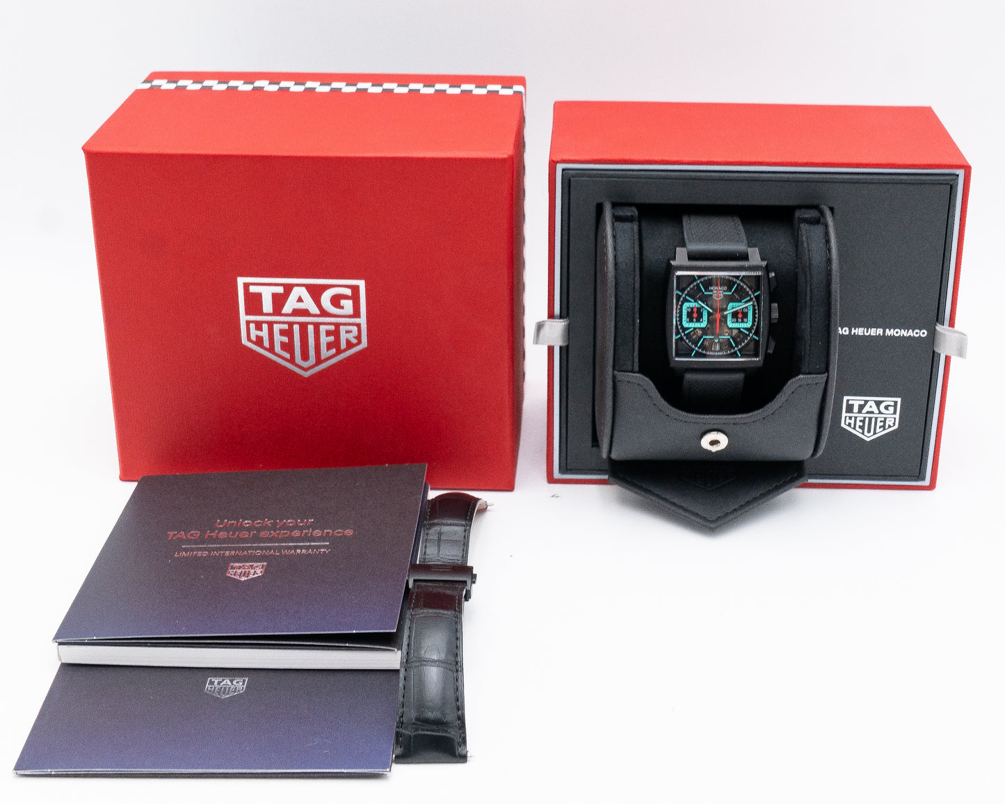 Tag Heuer Monaco 39mm CBL2184.FT6236 Titanium DLC Turquoise Dial