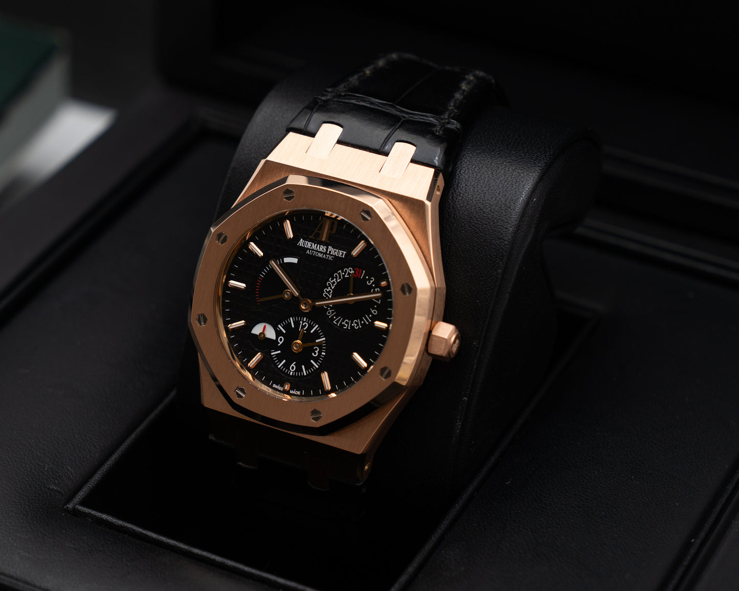 Audemars Piguet Royal Oak 39mm 26120OR Dual Time Rose Gold Black Dial