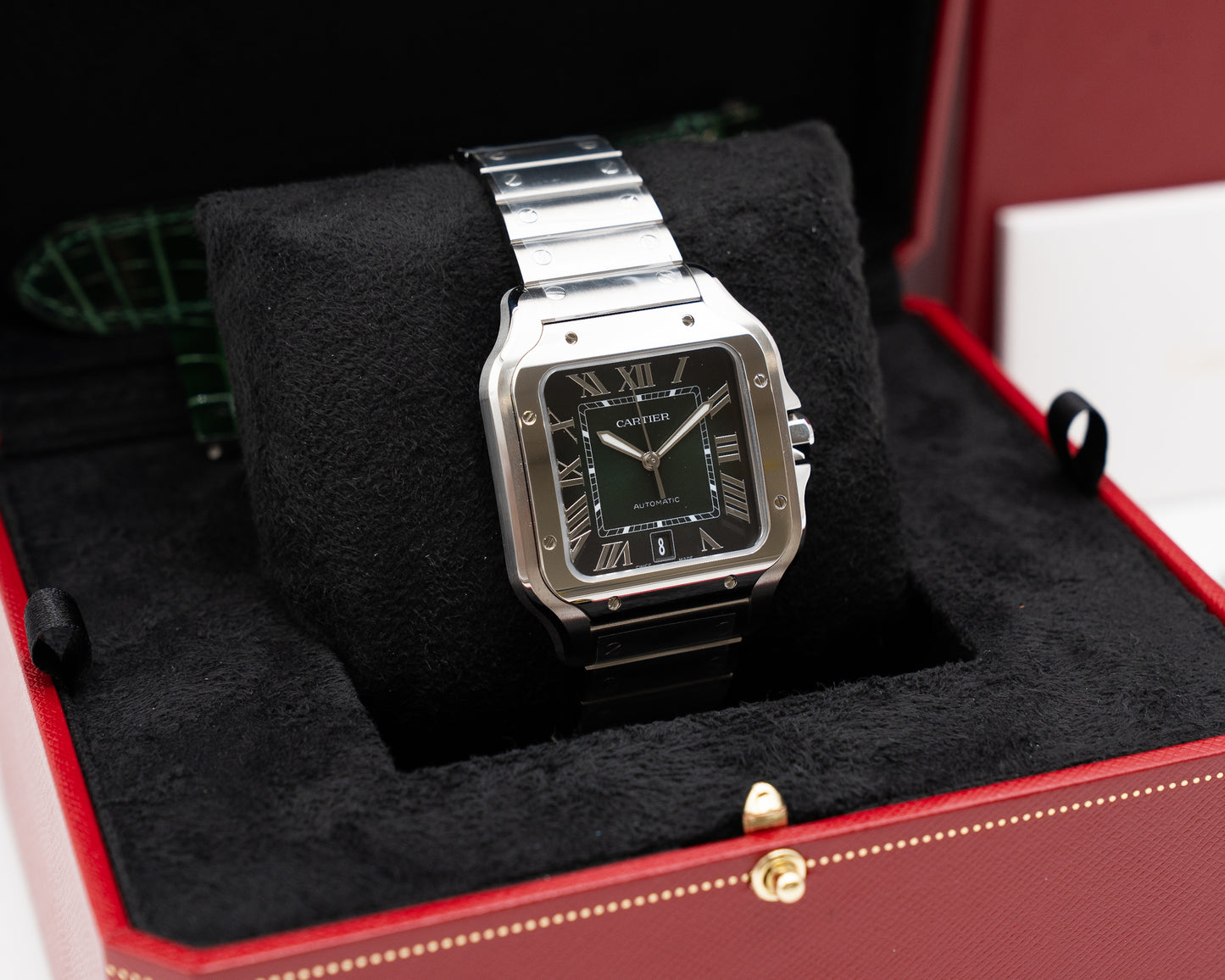 Cartier Santos De Cartier Large 39.8mm Green Dial 2023 (WSSA0062)
