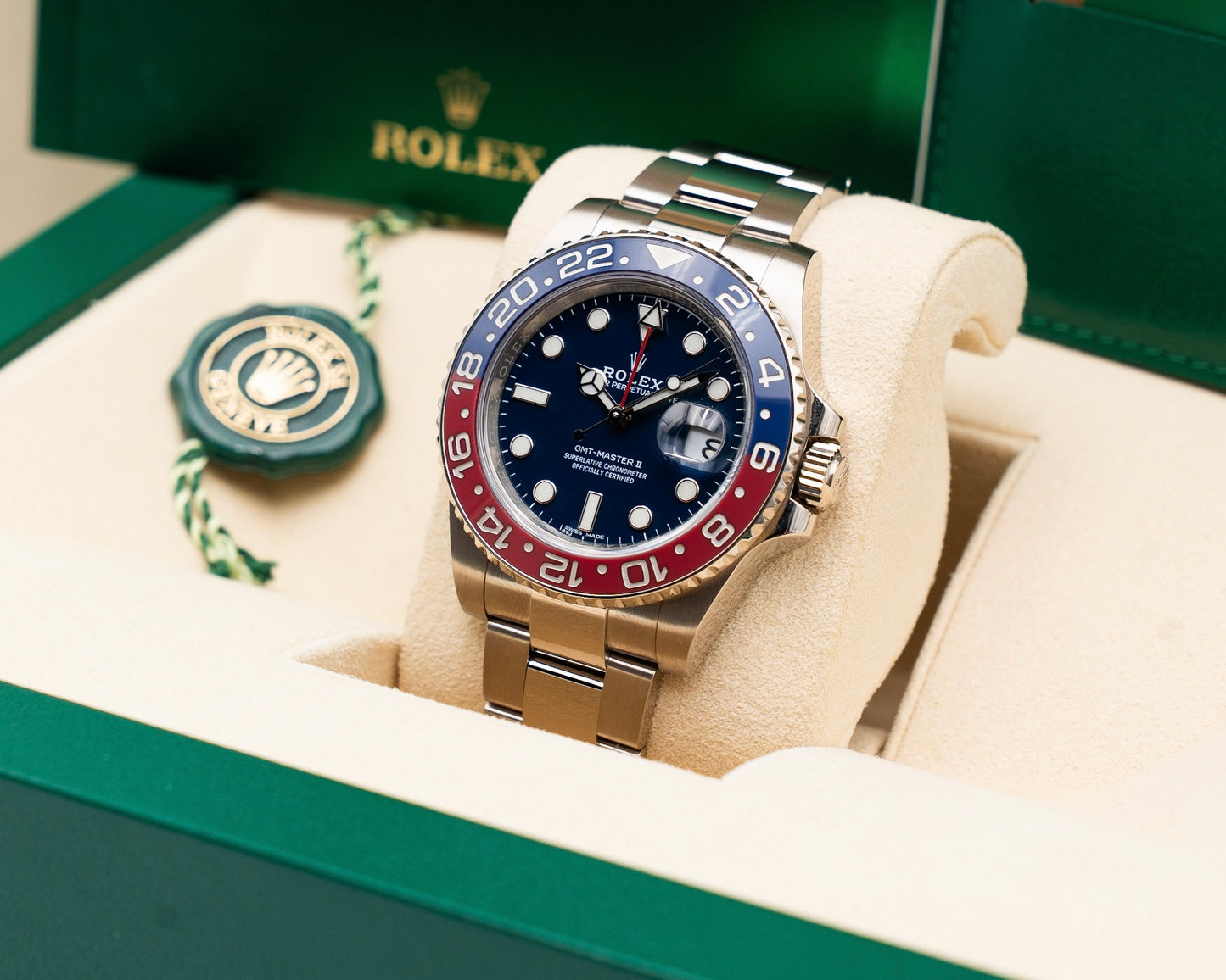 Rolex GMT Master II 40mm 116719BLRO Superman White Gold Blue Dial 2018
