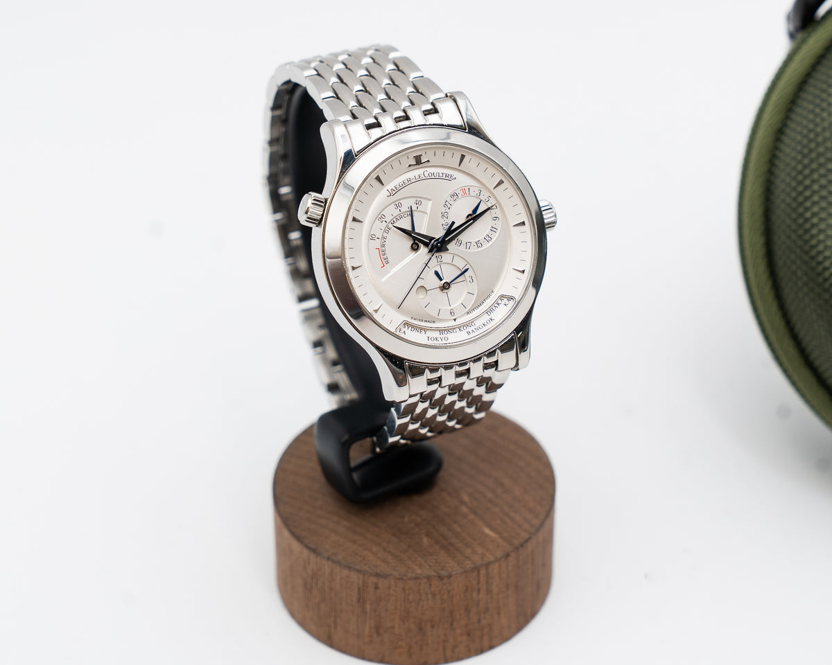 Jaeger LeCoultre Master Geographic 38mm Q1428120 World Timer on Beads of Rice Bracelet