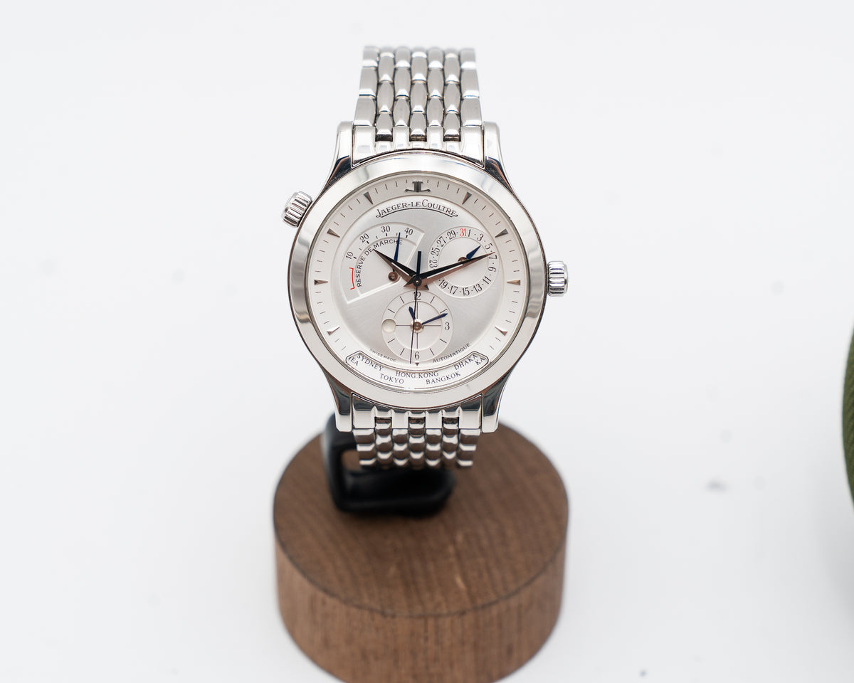 Jaeger LeCoultre Master Geographic 38mm Q1428120 World Timer on Beads of Rice Bracelet
