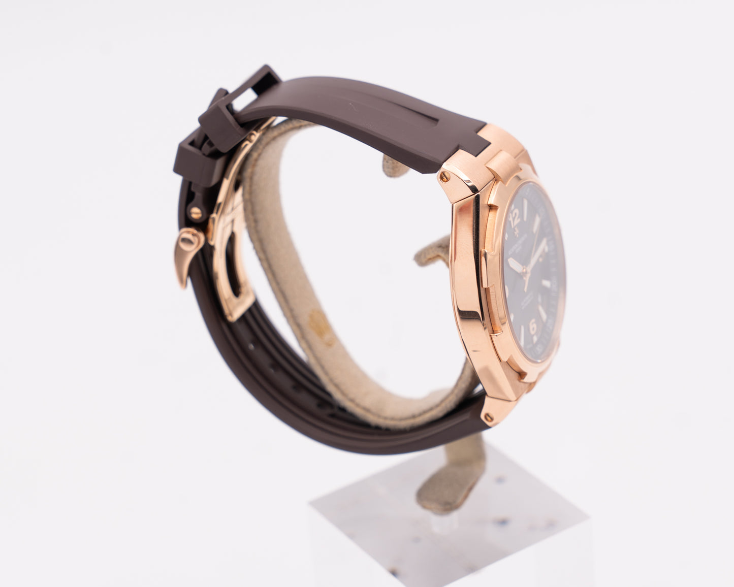 Vacheron Constantin Overseas Date Self-Winding 42mm 47040 Rose Gold Grey Dial Brown Rubber Strap 2015