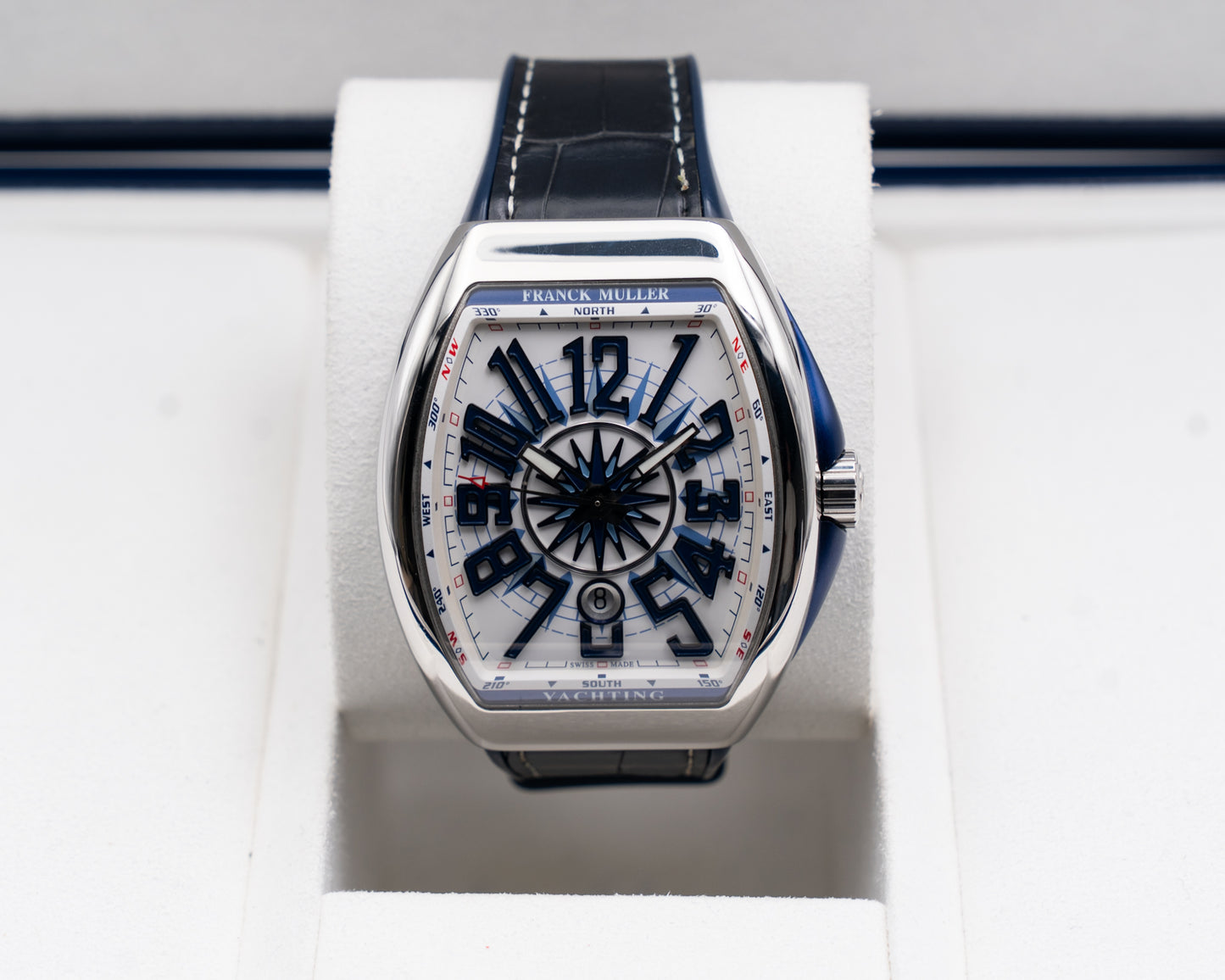 Franck Muller Vanguard 44mm V 45 SC DT Yachting Blue and White Dial