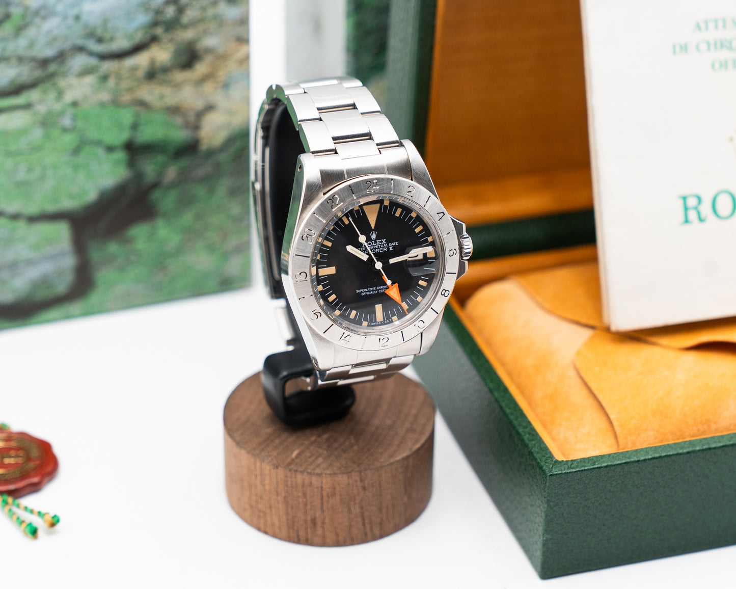 Rolex Explorer II 40mm 1655 Steve McQueen Pumpkin Patina 1984