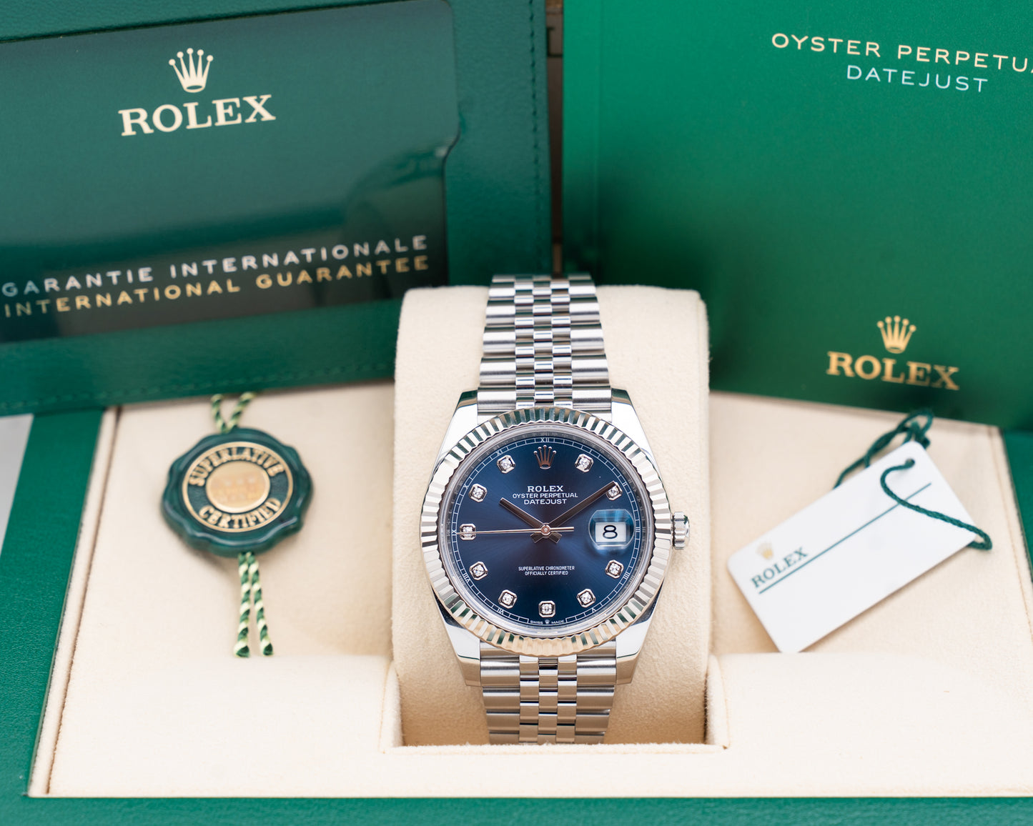 Rolex Datejust 41mm 126334 Blue Diamond Dial Fluted Jubilee 2022