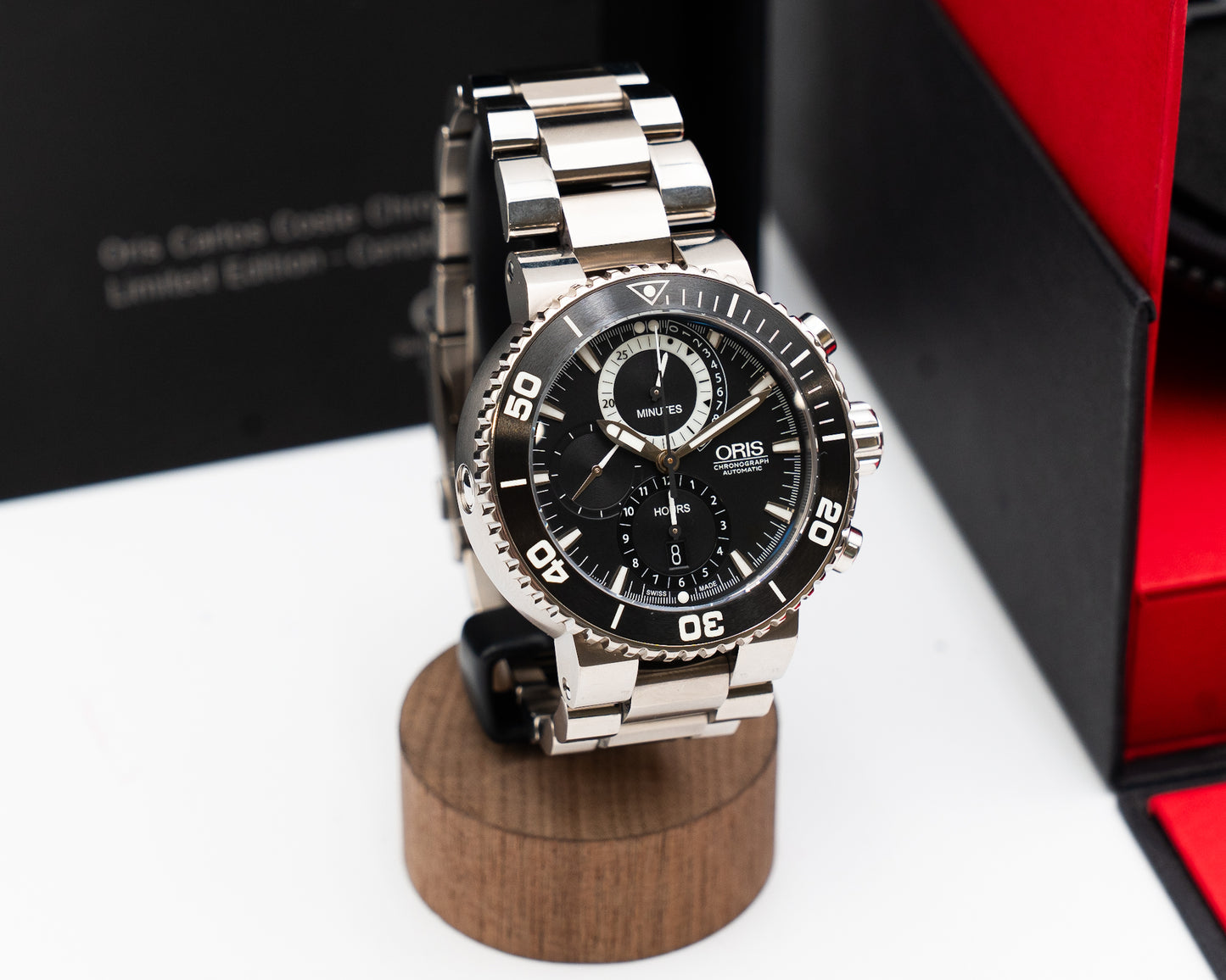 Unworn Oris Carlos Coste Limited Edition 47mm 674 7655 71 84 Black Chronograph