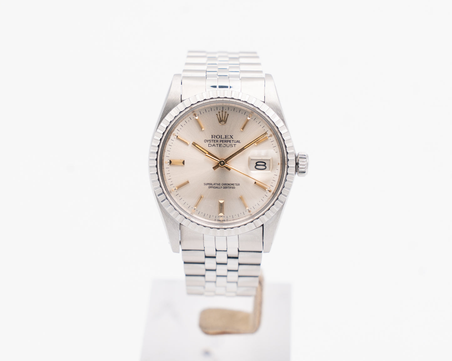 Rolex Datejust 36mm 16030 Silver Dial Fluted Jubilee