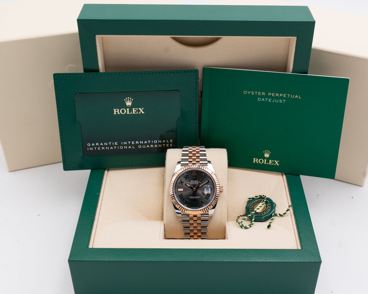 Rolex Datejust 41mm 126331 Two Tone Everose Wimbledon Fluted Jubilee 2023