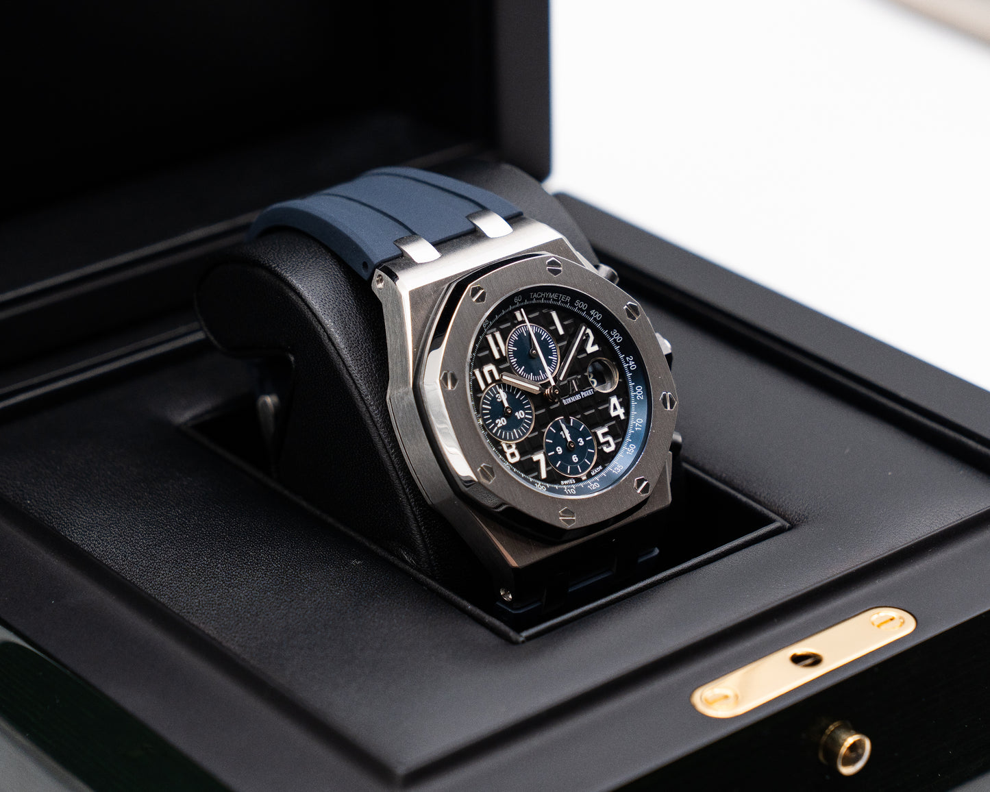 Audemars Piguet Royal Oak OffShore 42mm 26470ST Black and Blue Rubber Strap 2021