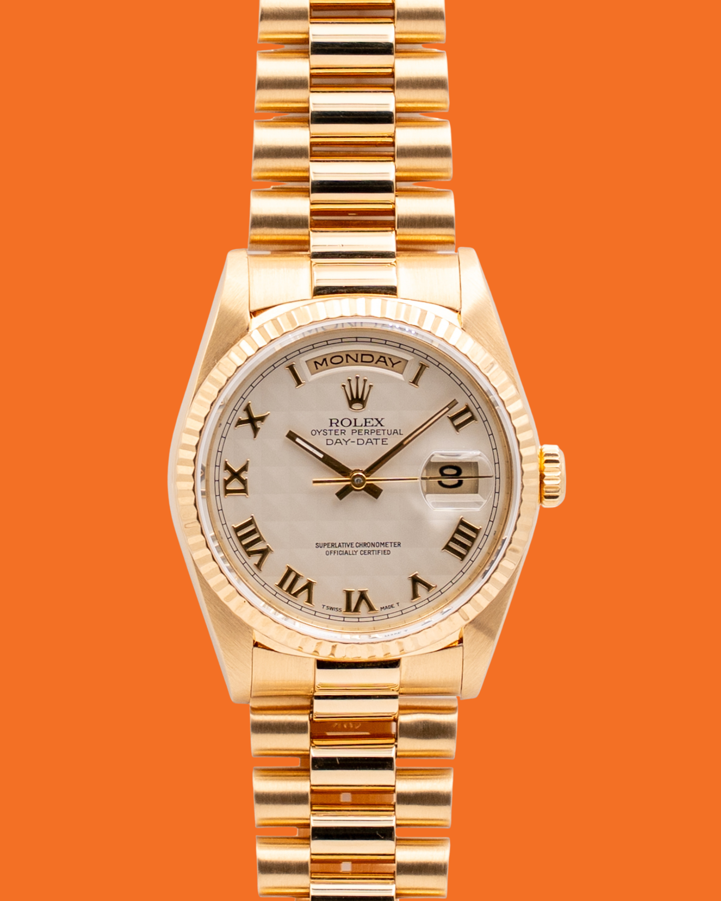 Rolex DayDate 36mm 18238 Yellow Gold Pyramid Dial