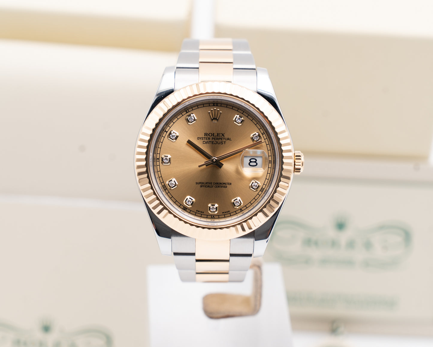 CPO 2025 Rolex Datejust II 41mm 116333 Champange Diamond DIal Two Tone Oyster