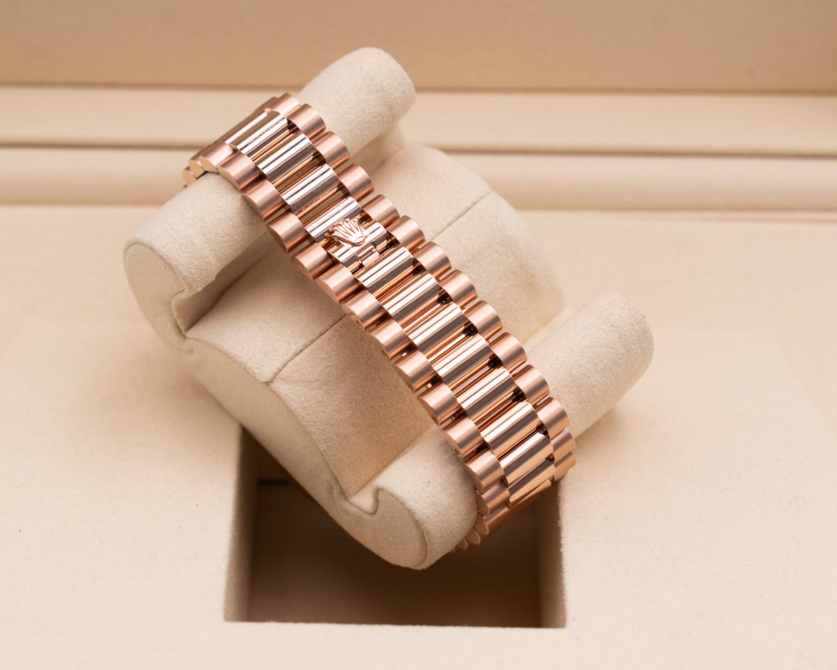 Rolex Day Date 40mm 228235 Everose Eisenkiesel With Diamonds Wood