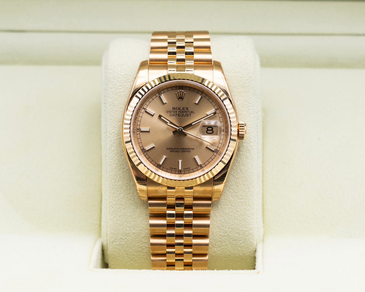 UNWORN STICKERED Rolex Datejust 36mm 116238 Full Yellow Gold 2007