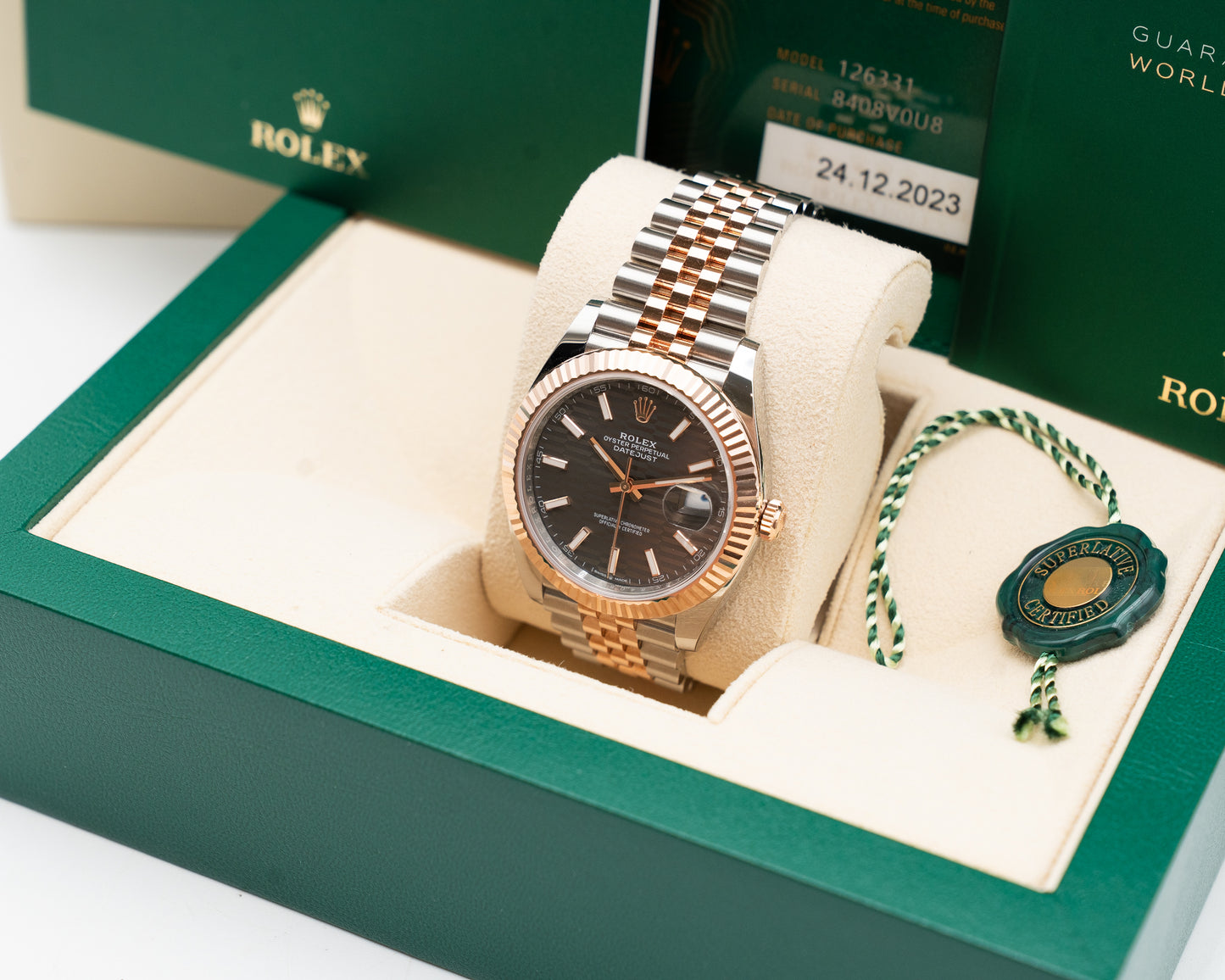 Rolex Datejust 126331 41mm Motif Dial Two Tone Rose Gold Jubilee Fluted Bezel 2023