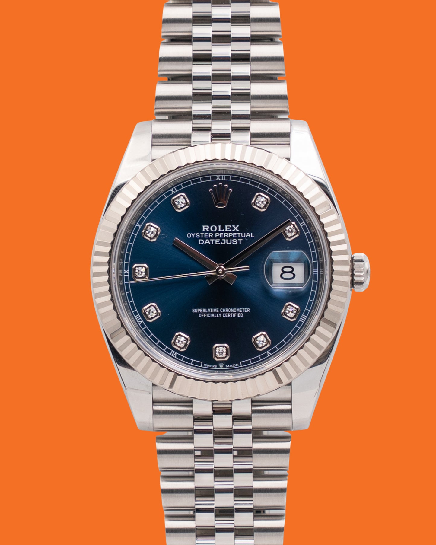 Rolex Datejust 41mm 126334 Blue Diamond Dial Fluted Jubilee 2022