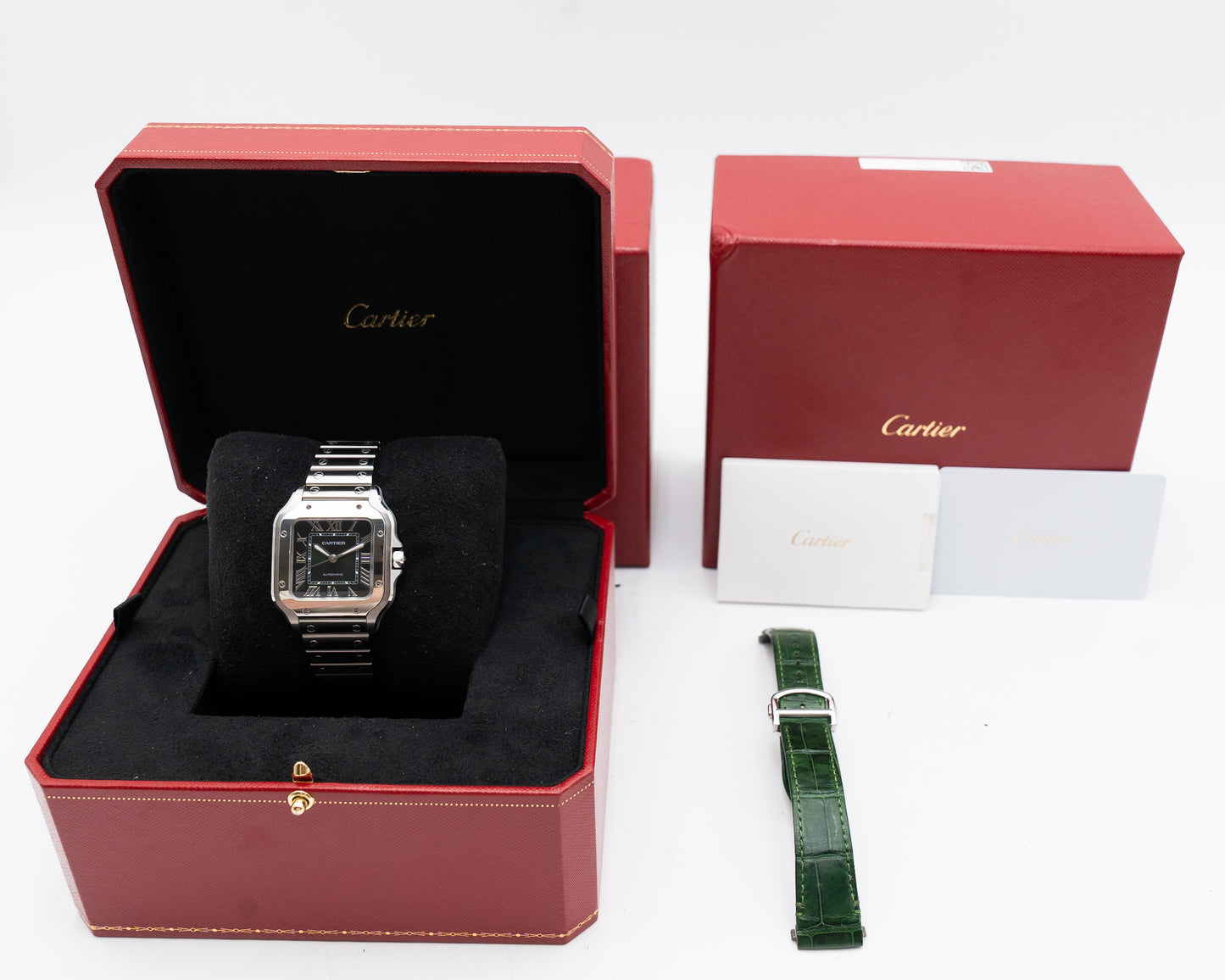 Cartier Santos De Cartier Medium 41.9 x 45.1mm WSSA0061 Green