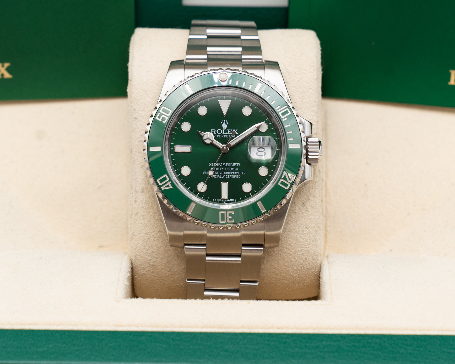 Rolex Submariner 116610lV 40mm Hulk 2014 and RSC Card