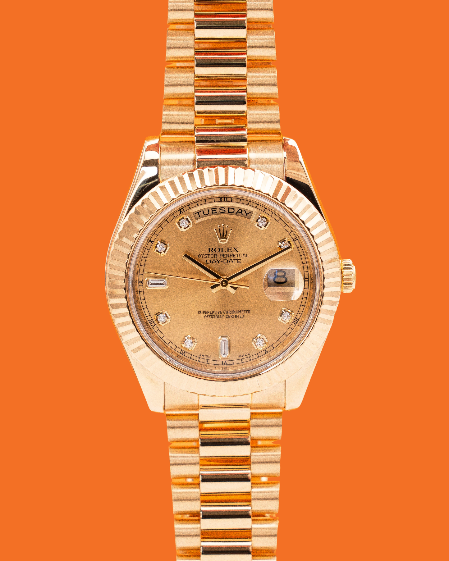 Rolex Oyster Perpetual Day-Date II 218238 chdp 41mm Yellow Gold Diamond Dial 2014