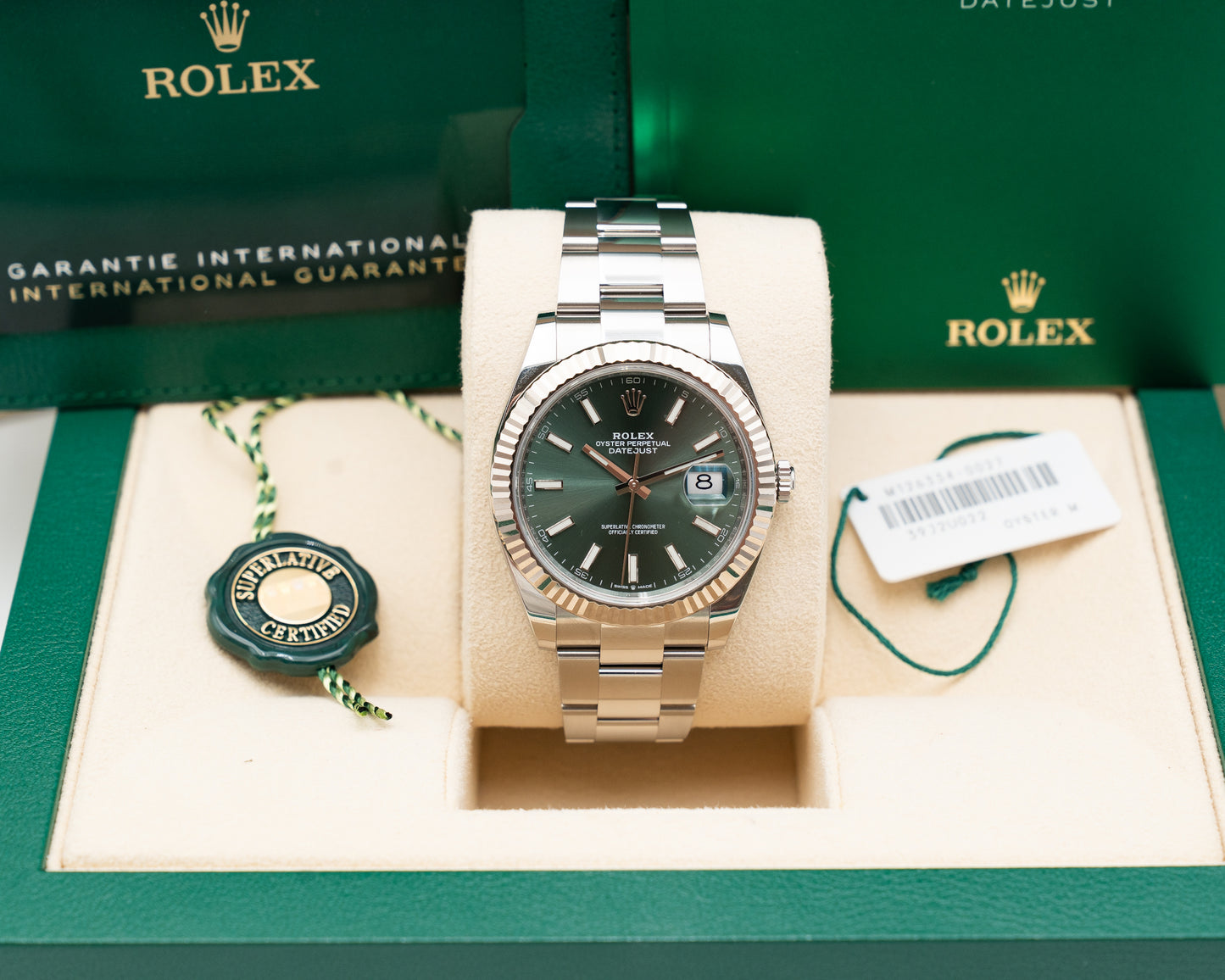 Rolex Datejust 126334 41mm Mint green Fluted Oyster 2022