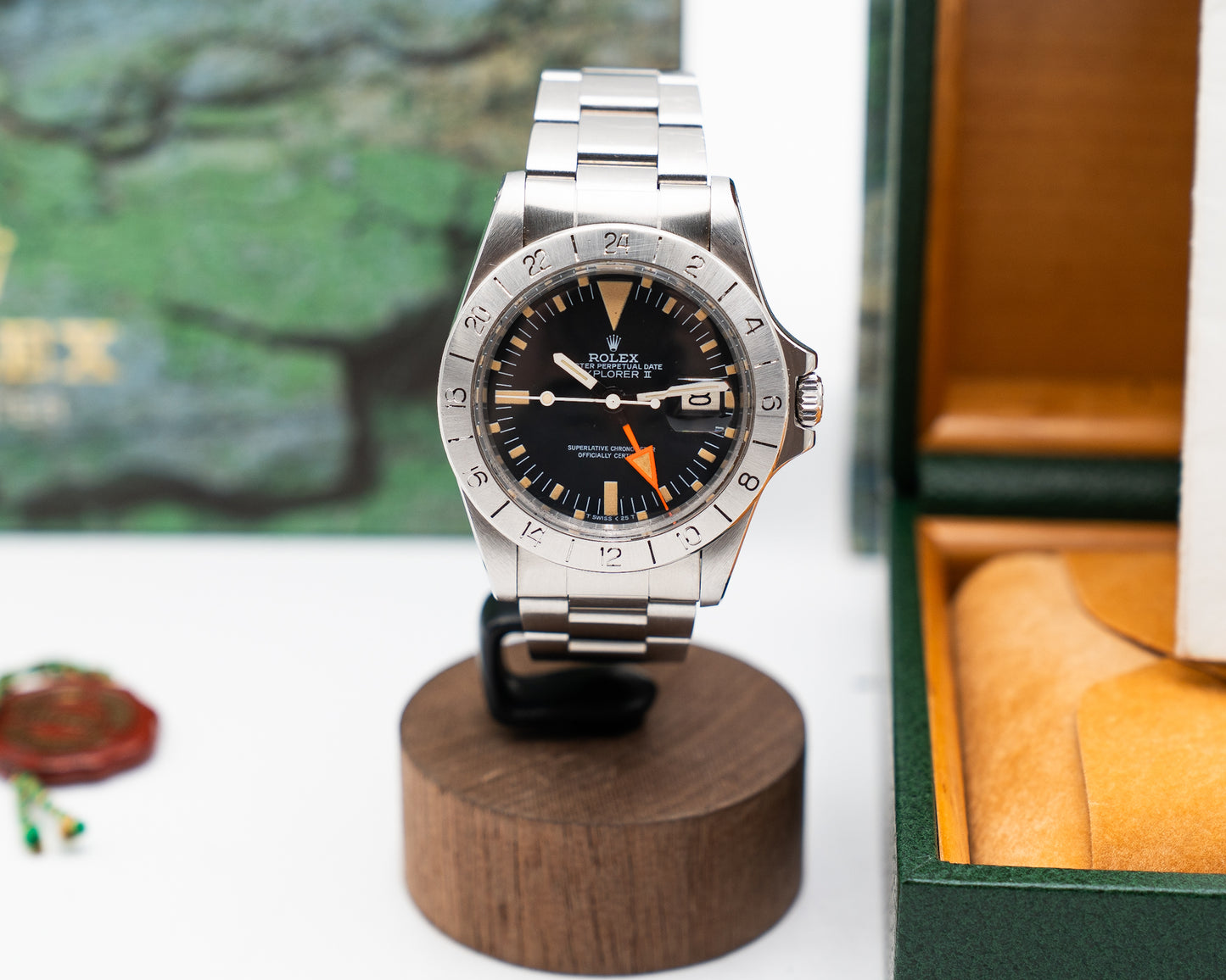 Rolex Explorer II 40mm 1655 Steve McQueen Pumpkin Patina 1984
