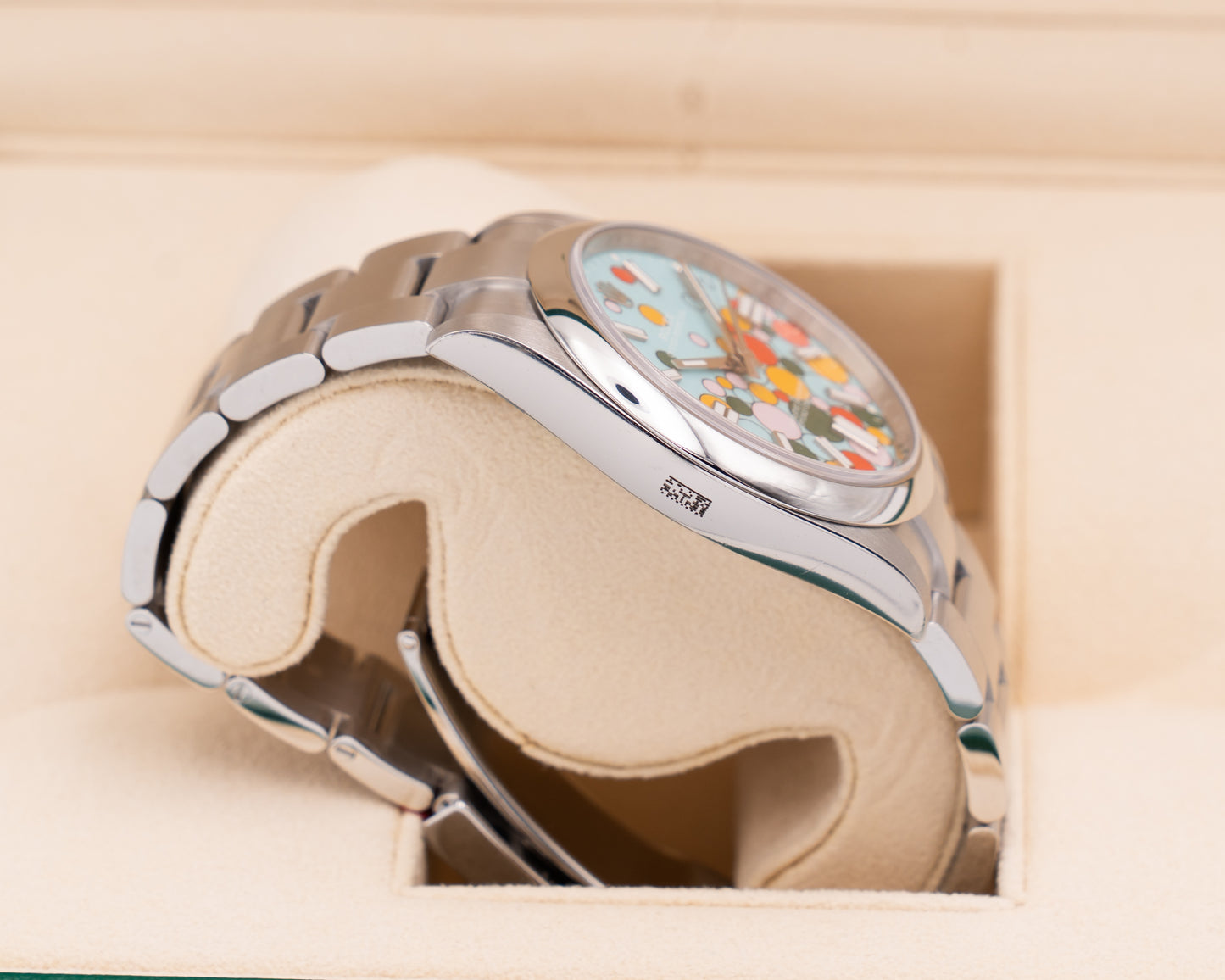 Unworn Stickers Rolex Oyster Perpetual  41mm 124300 Turquoise Blue Celebration Dial 2024