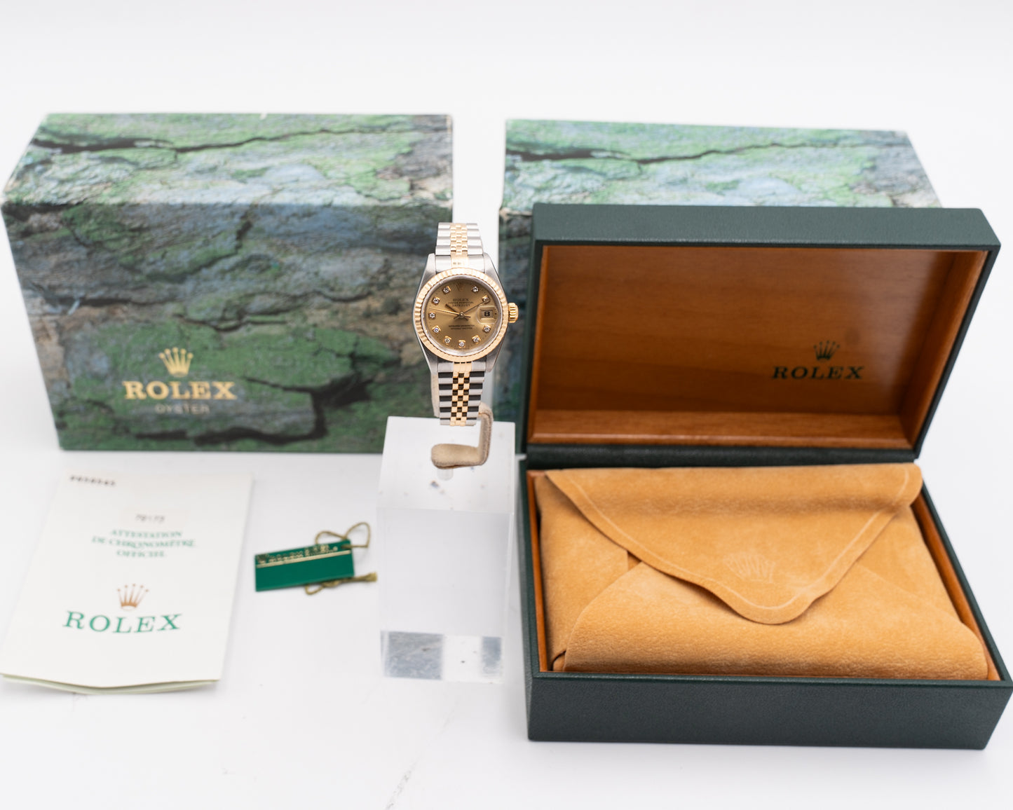 Rolex Datejust 26mm 79173 Two Tone Champagne Diamond Dial P Serial