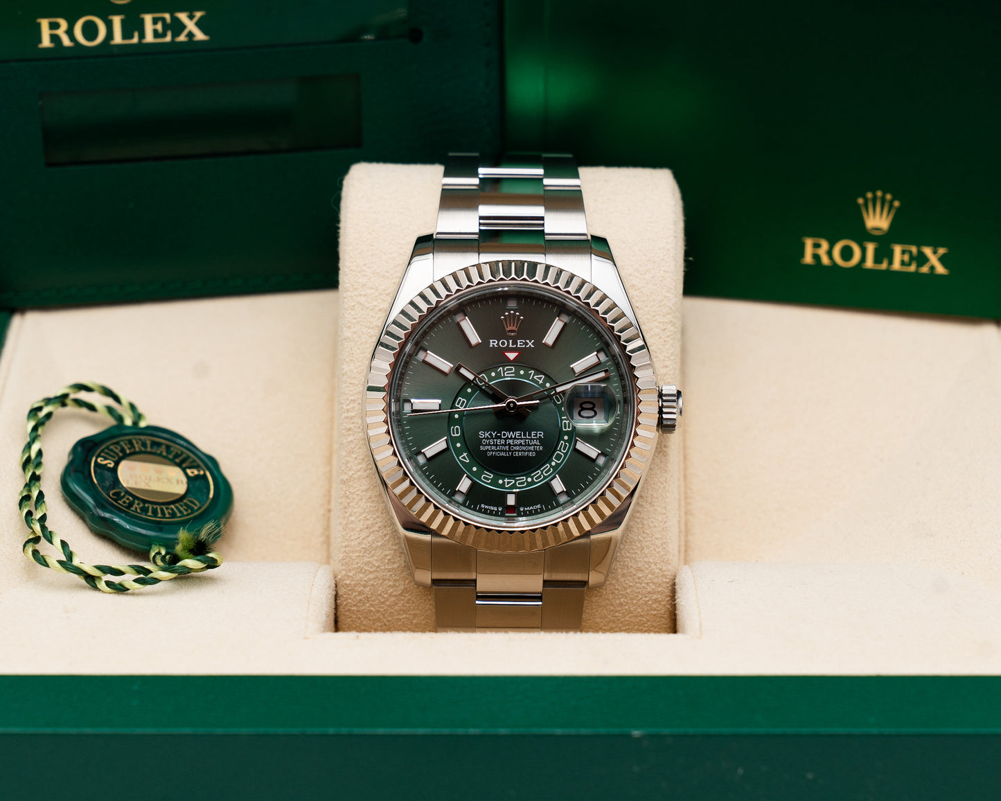 Rolex Sky Dweller 42mm 33934 Green Dial on Oyster 2025